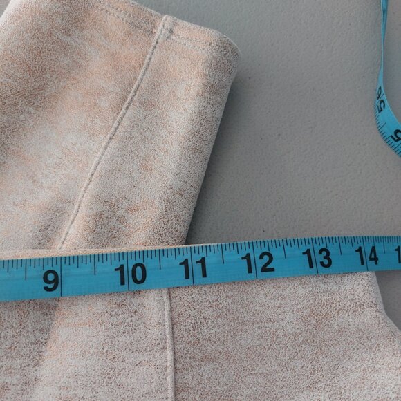 by Anthropologie White Gold Shimmery Leggings 28P Faux Suede High Rise Metallic - Picture 7 of 14